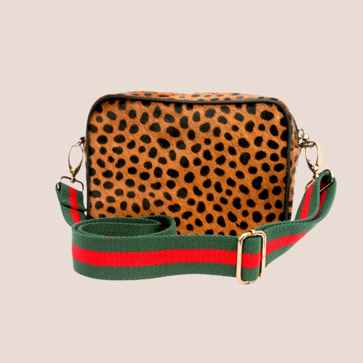 Cheetah Print Leather Camera Bag  | Ethically Sourced Hides - Sumiye Co