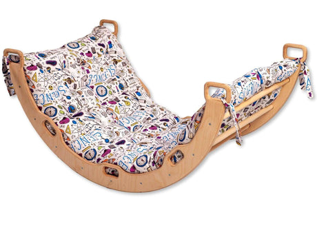 Large Montessori Climbing Arch/Rocker with Pillow Set-11