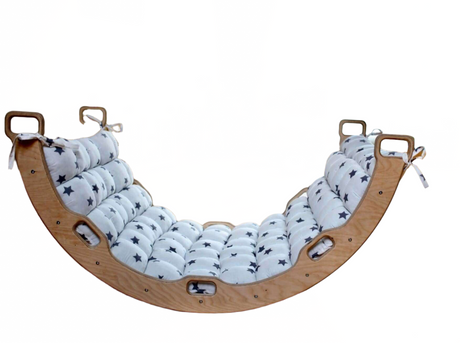 Climbing Arch with Rockwall Ramp and Star Pillow Set | Montessori Toys Set - Sumiye Co