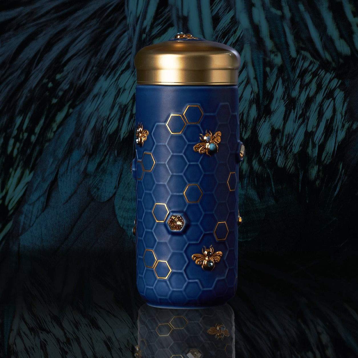 Ceramic Travel Mug | Honey Bee & Crystals - Hand Painted (12 oz)-6