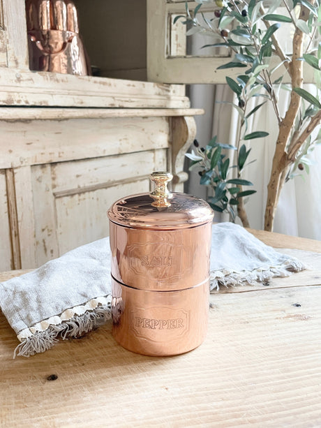 Copper Salt & Pepper Cellar | Vintage French Inspired - Sumiye Co