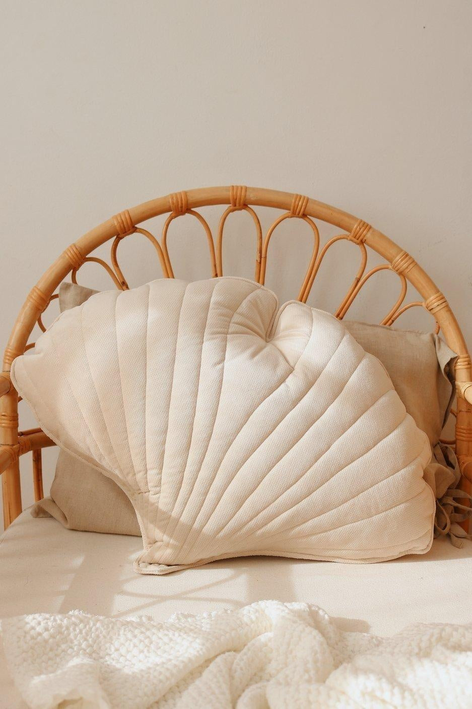 Ginkgo Leaf Pillow Velvet “Cream” | Kids Room & Nursery Decor