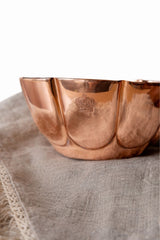 S/2 Vintage Inspired Copper Fluted Bowls with Crown Engraving