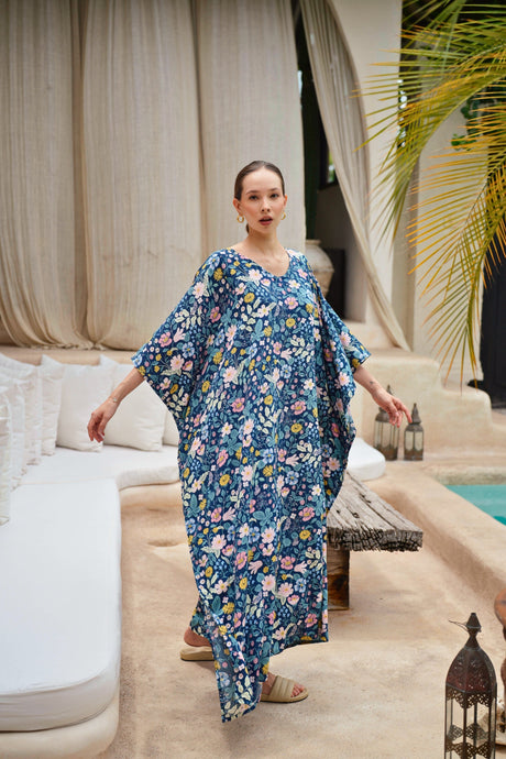 Oaklynn Kaftan Dress in Botanical - Sumiye Co