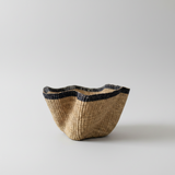 Handwoven Wave Basket - Natural w/ Black Accent