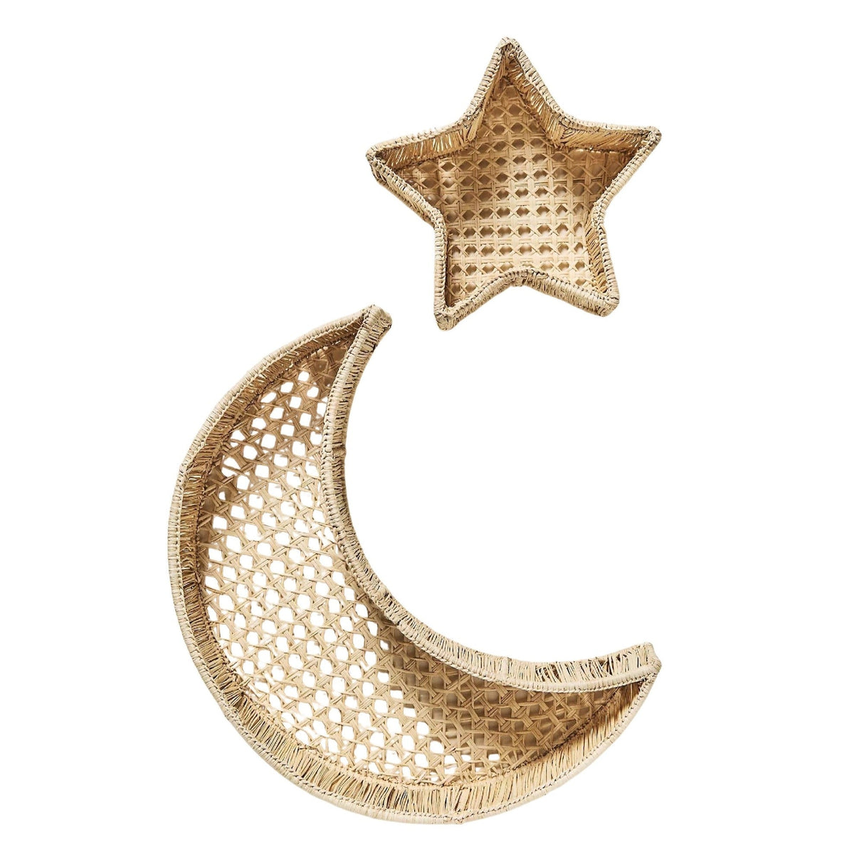 Moon and Star Woven Tray Set