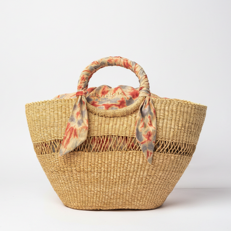Butterfly Bag Medium - Natural w/ Light Grey and Red Lining - Sumiye Co