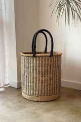 Natural w/ Black Vertical Stripe Laundry Hamper - Sumiye Co