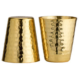 S/2 Hammered Copper Shot Glasses w/ 24K Gold-Plate - Sumiye Co