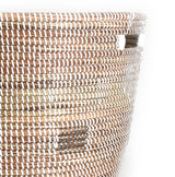 Flat Lid Storage Basket Squares White - 14" x 18" | Handwoven Storage Basket - Sumiye Co