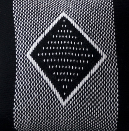 Diamante Square Textile Small Pillow in Black
