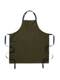 The Essential Apron - Olive Green Navy Straps - Sumiye Co