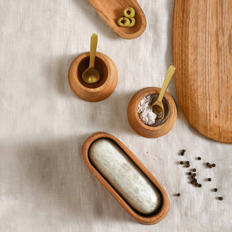 Belfort Oak Mortar and Marble Pestle - Sumiye Co