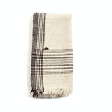 Seytu White  Striped Gently Textured Handloom Throw - Sumiye Co