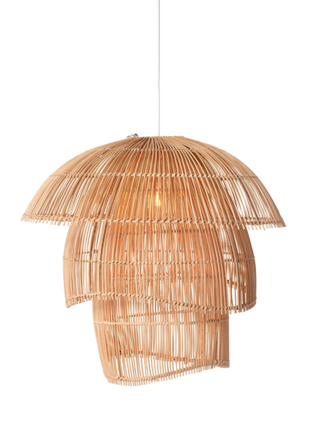 Cascade Natural Rattan 3 Tier Pendant Light - Sumiye Co
