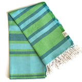 Samara Striped Sustainable Turkish Towel  Green - Sumiye Co