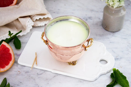 Copper Grapefruit Mint Jardinière Candle | Vintage Inspired French - Sumiye Co