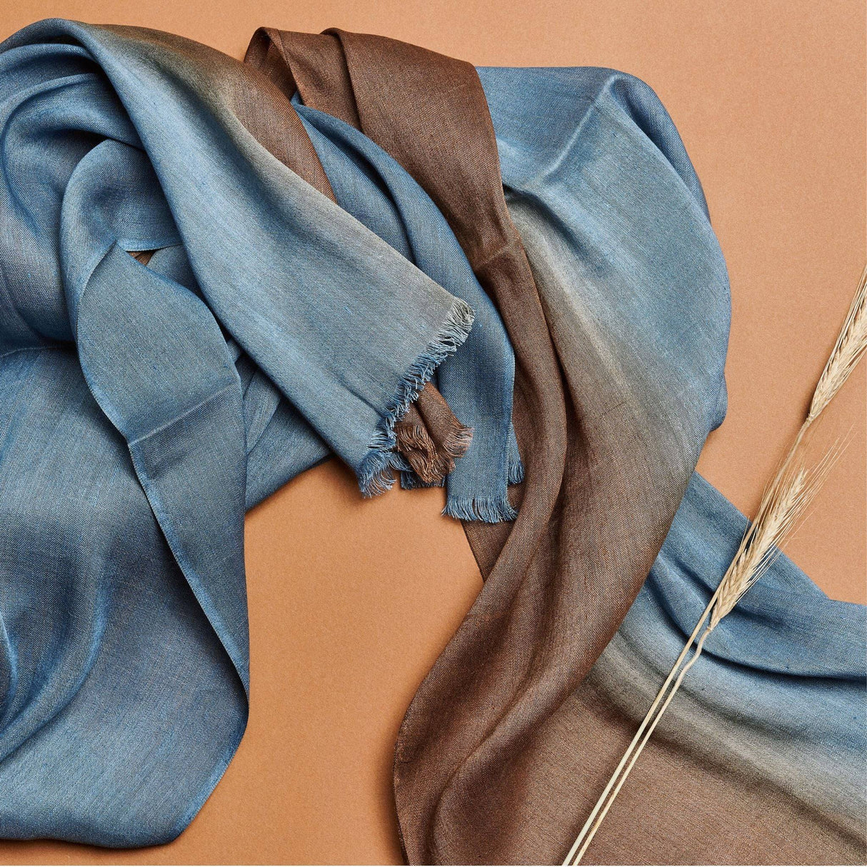 Oceana Beige Soft Linen Silk Handloom Scarf - Sumiye Co