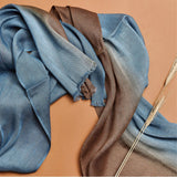 Oceana Beige Soft Linen Silk Handloom Scarf - Sumiye Co
