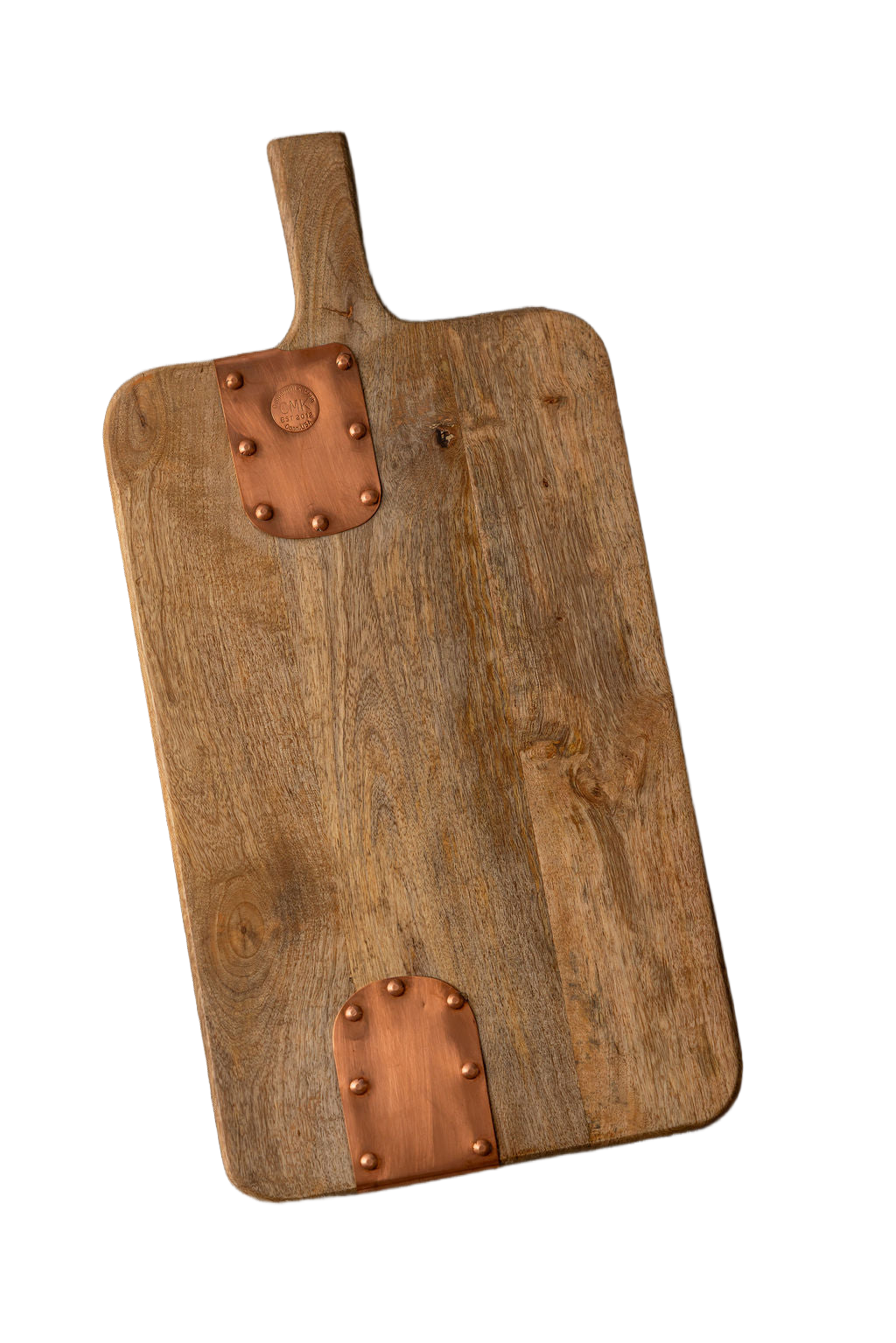 Vintage Inspired Wooden Charcuterie Board with Handmade Copper Details