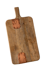 Vintage Inspired Wooden Charcuterie Board with Handmade Copper Details
