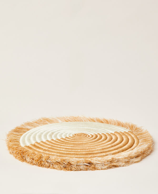 Akeza Fringe Placemat in White