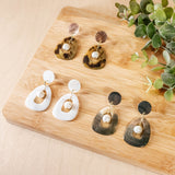 Earrings, Jewelry - Mother of Pearl Earrings with Inner Pearl - Brown Tiger | LIKHÂ - LIKHÂ