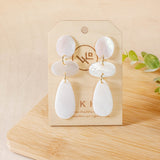 Earrings, Jewelry - Pearl White Dangle Earrings - Mother of Pearl | LIKHÂ - LIKHÂ