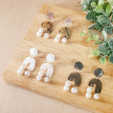 Earrings, Jewelry - White Asymmetrical Pearl Earrings - Mother of Pearl | LIKHÂ - LIKHÂ