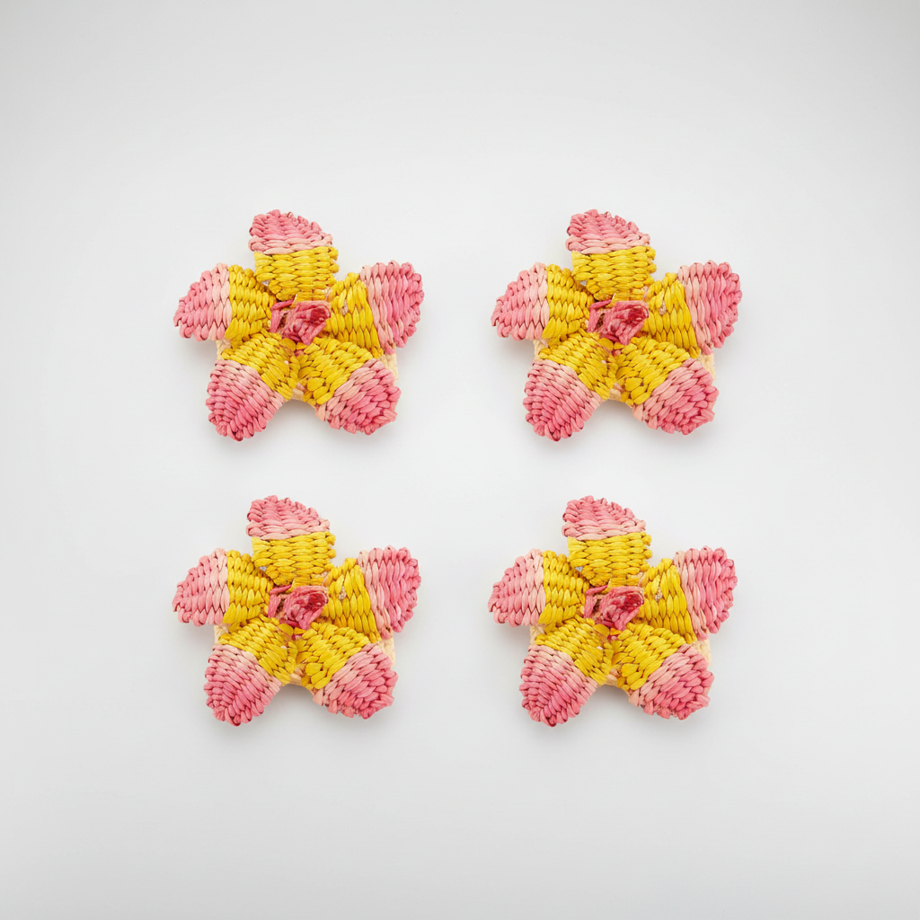 Hibiscus Woven Napkin Rings (Set of 4)