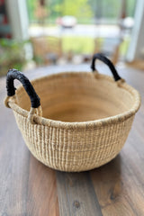 Handwoven Natural Bolga Basket - Large Round