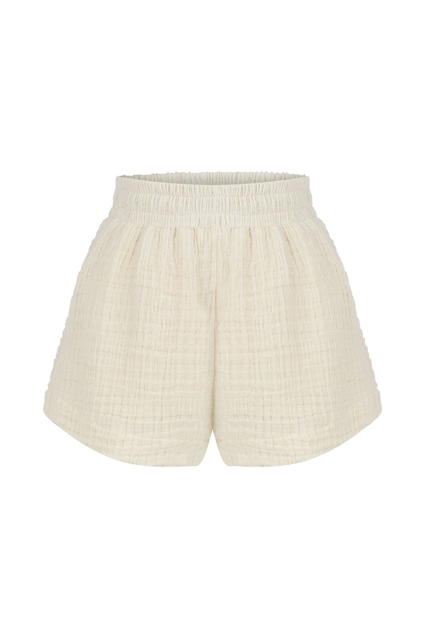Echo Boy Short - Natural With Gold Stripes by The Handloom