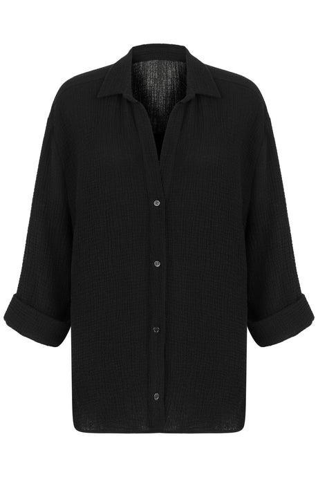 Echo Maxi Shirt - Black - Sumiye Co