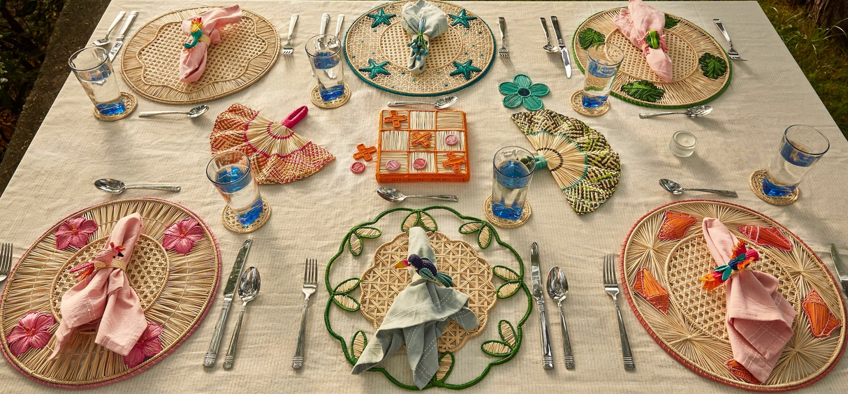 Hibiscus 3D Woven Placemat (Set of 2)