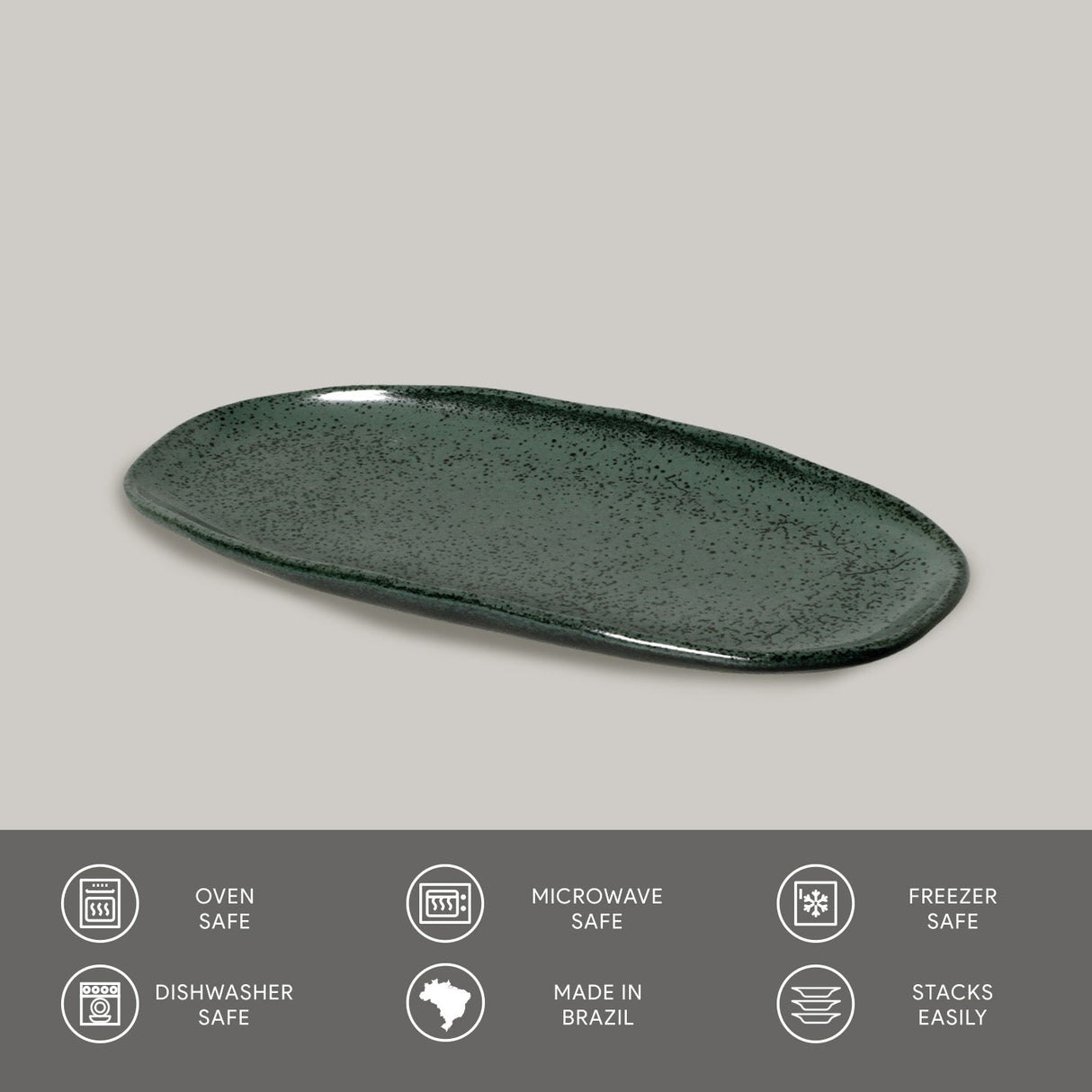 Shallow Organic Oval Platter Small Set of 4