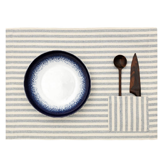 Placemats - Striped With Pocket / Set Of 4