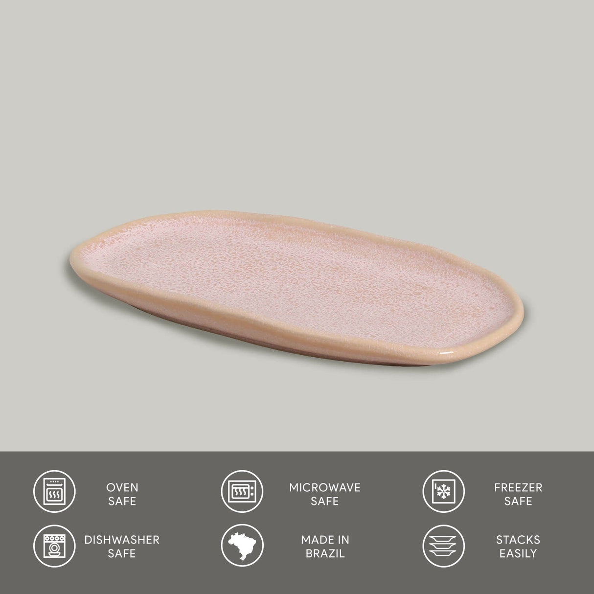 Shallow Organic Oval Platter Small Set of 4