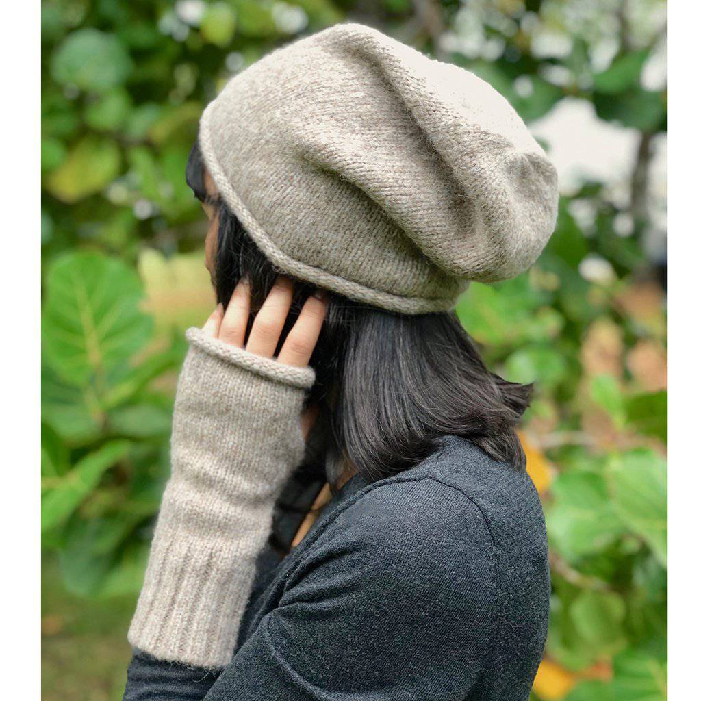 Beige Essential Knit Alpaca Beanie by SLATE + SALT - Sumiye Co