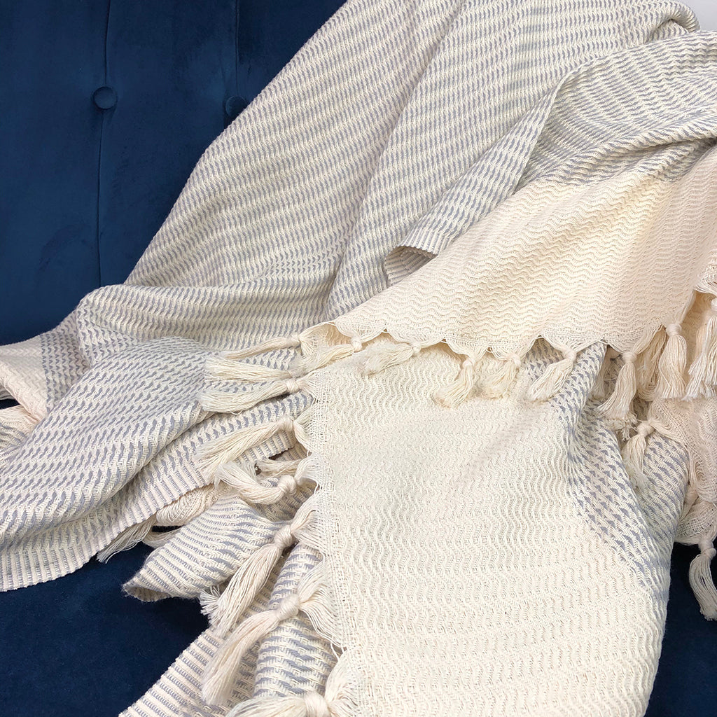 Plush Wavy Turkish Throw by SLATE + SALT - Sumiye Co