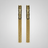 Pair of gold tassel earrings on a light gray background