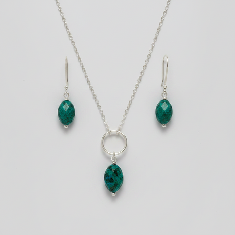 Chrysocolla Drop Earrings - Sumiye Co