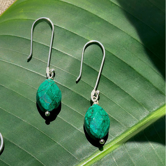 Chrysocolla Drop Earrings - Sumiye Co