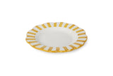 Ceramic stripe Salad Plate, Yellow- 8.25x 8.25 x 1.25 Inches ( Set of 2 )