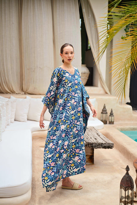 Oaklynn Kaftan Dress in Botanical - Sumiye Co