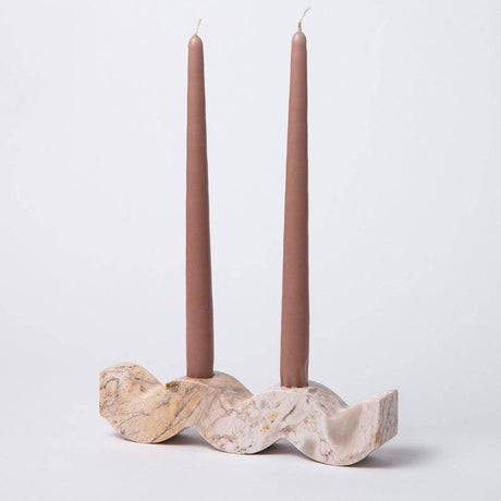 Wavy Candelabra - Creamy Soapstone - Sumiye Co