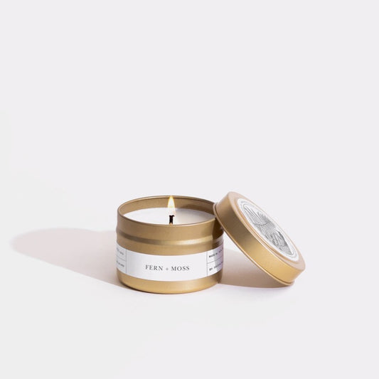 Fern + Moss Gold Travel Candle by Brooklyn Candle Studio - Sumiye Co