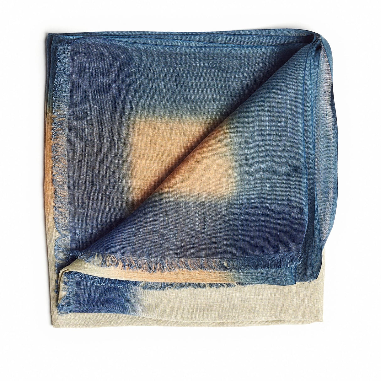Oceana Beige Soft Linen Silk Handloom Scarf - Sumiye Co