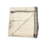 Seytu White  Striped Gently Textured Handloom Throw - Sumiye Co