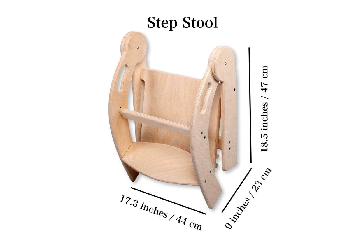 Foldable Montessori Kitchen Step Stool-3