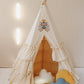 "Folk" Teepee Tent with Frills and "Marsala" Shell Mat Set
